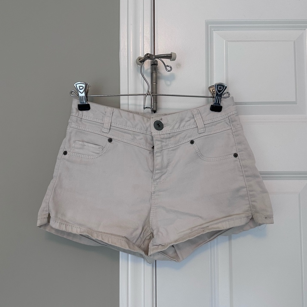 White jean shorts